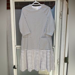 Striped Midi Dress with pockets